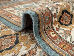 8x10 Blue Ivory Persian Hand Knotted Wool Rug ( G-13546)