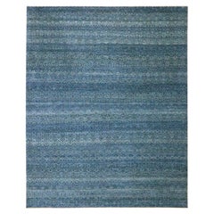 8'x10' Blauer Kohinoor Herat Wiederholtes Rautenmuster Handgeknüpfter Wollteppich