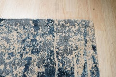 8x10 Blue Machine Made Wool Coastal Distressed Abstract Modern Carpet Rug