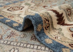 8x10 Blue Oushak Style Rug with Medallion Hand-Knotted Wool Rug ( G - 15316 )