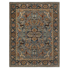 8x10 Blue Persian Hand Knotted Wool Rug ( G-13042)