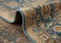 8x10 Blue Persian Mina Khani Style Hand Knotted Wool Rug ( G-13328)