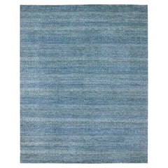 8
x10
 Blauer kleiner geometrischer sich wiederholender Diamant-Design-Teppich aus handgeknüpfter Wolle