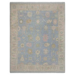 8x10 Blue Traditional Oushak Hand-Knotted Customize Wool Rug ( JC - 14255 )