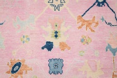 8x10 Blush Pink Abstract Hand-Knotted Wool Oushak Rug ( JC-8204)