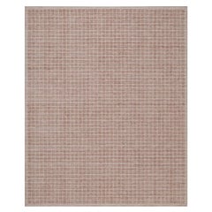 8'x10' Blush Pink Modern Plain Decor Box Design Loomed Knotted Pure Wool Rug