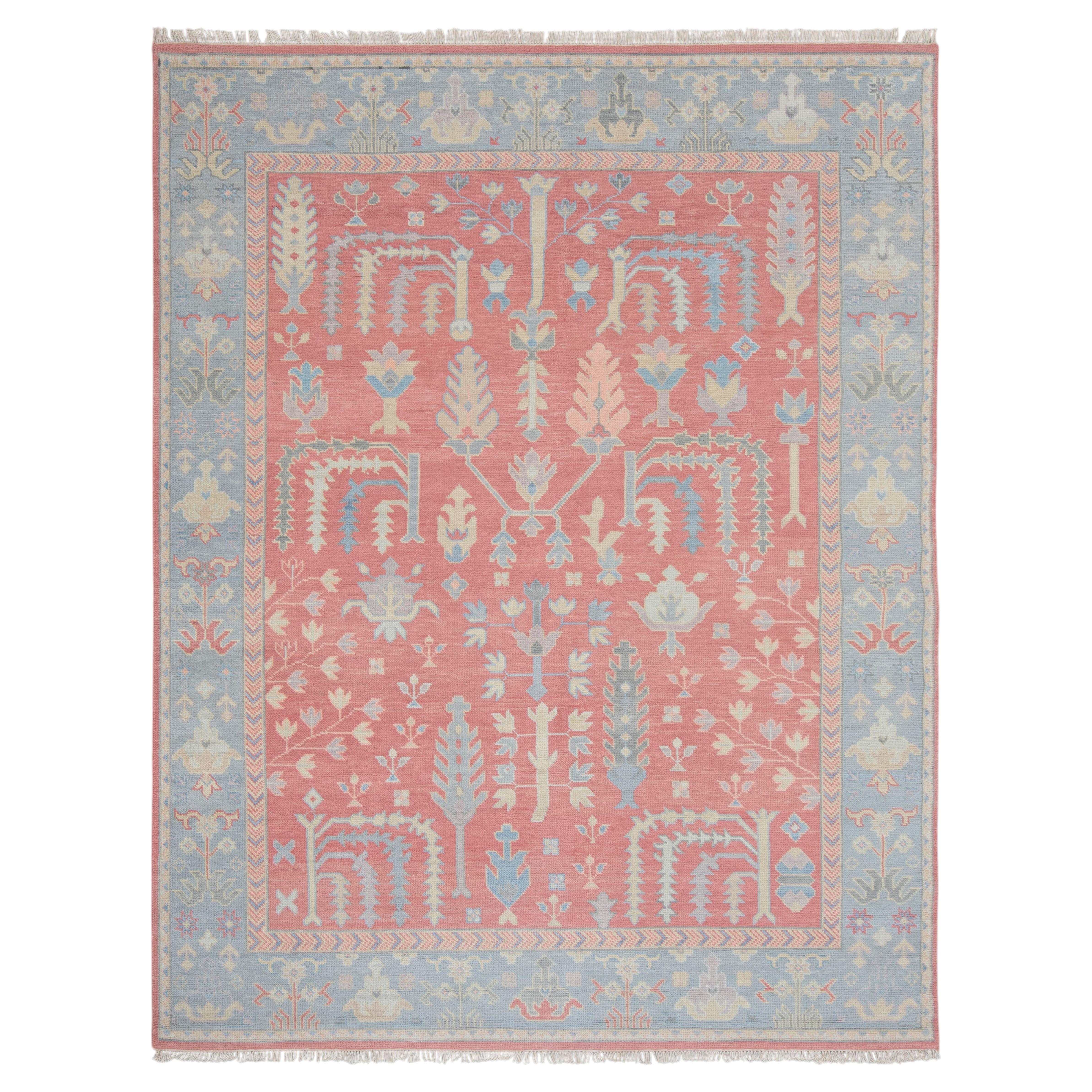 8x10 Blush Tree of Life Tapis persan noué à la main ( JC-8072) en vente