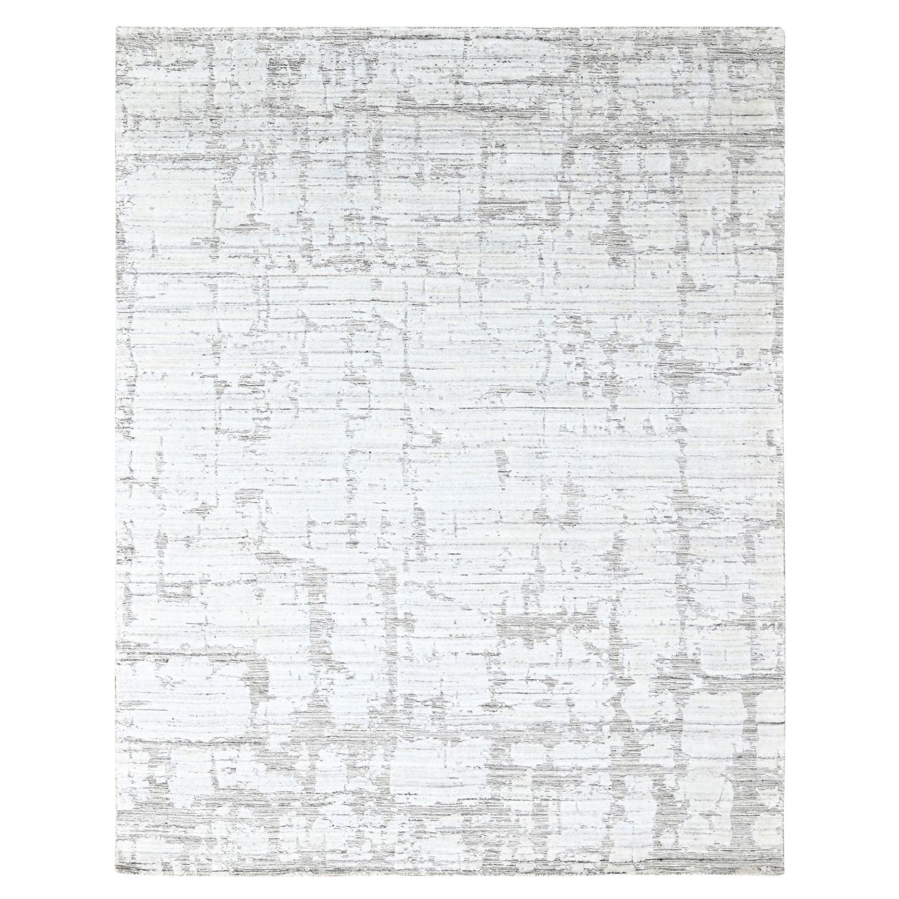 Tapis 8
x10
 Bone White, laine et soie végétale, tissé à la main, Design Modern en vente