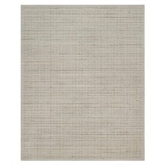 8
x10
 Alfombra anudada de lana suave con diseño de caja de decoración lisa moderna en blanco hueso