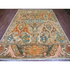 8'x10' brauner Bijar-Teppich im Garus-Design, Aryana-Qualität, handgeknüpft aus Wolle, Orientteppich