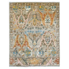 8'x10' brauner Bijar-Teppich im Garus-Design, Aryana-Qualität, handgeknüpft aus Wolle, Orientteppich
