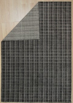 8x10 Brown Hand-Knotted Wool Viscose Gridwork Geometric Modern Carpet Rug