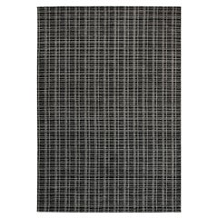 8x10 Brown Hand-Knotted Wool Viscose Gridwork Geometric Modern Carpet Rug