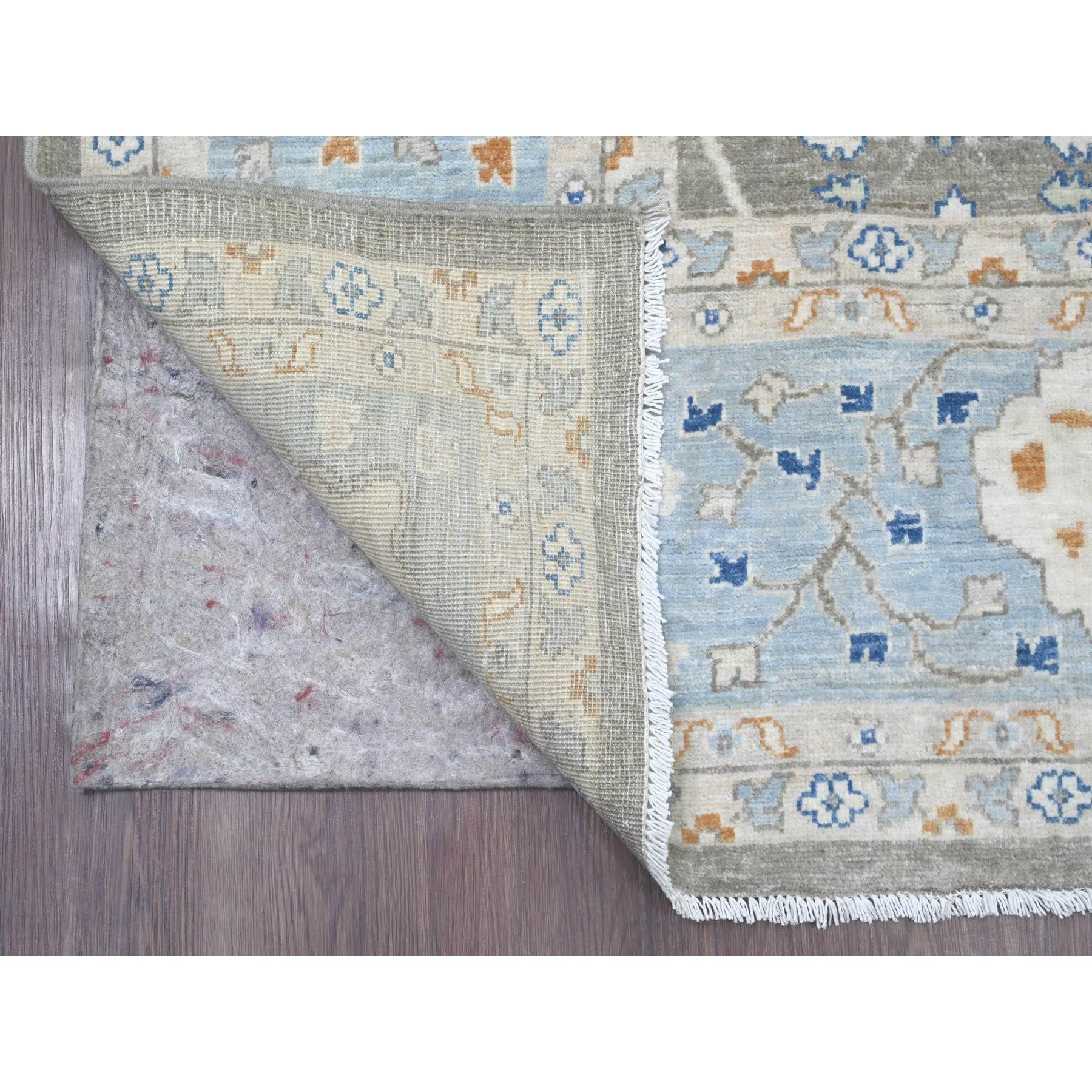 8'x10' Brauner Peshawar Ziegler Mahal Design Bergwolle Handgeknüpfter Teppich (Afghanisch) im Angebot