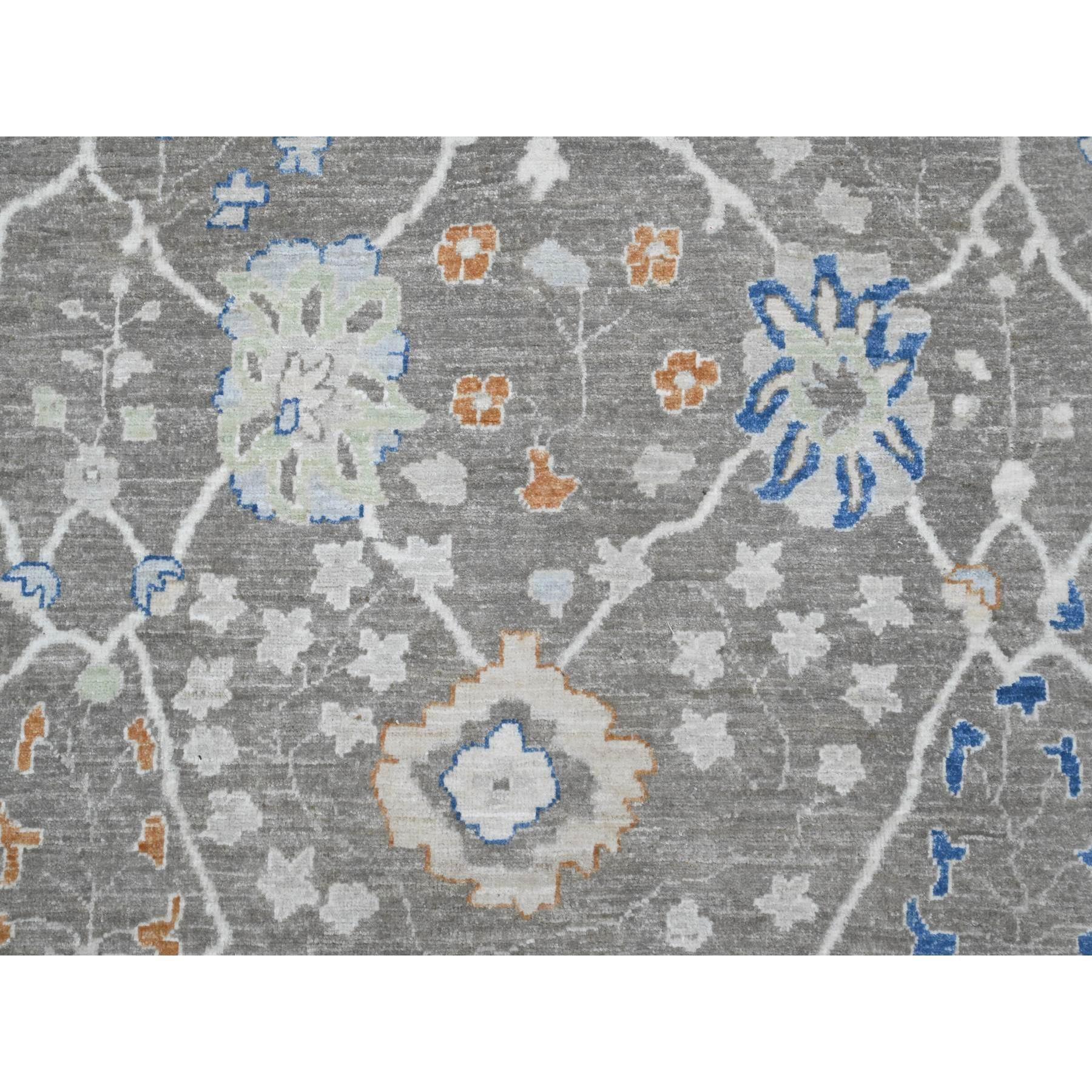8'x10' Brauner Peshawar Ziegler Mahal Design Bergwolle Handgeknüpfter Teppich im Angebot 1
