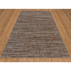 8'x10' Brown Variegated Textured Modern Design Hand Loomed Indoor Outdoor Rug