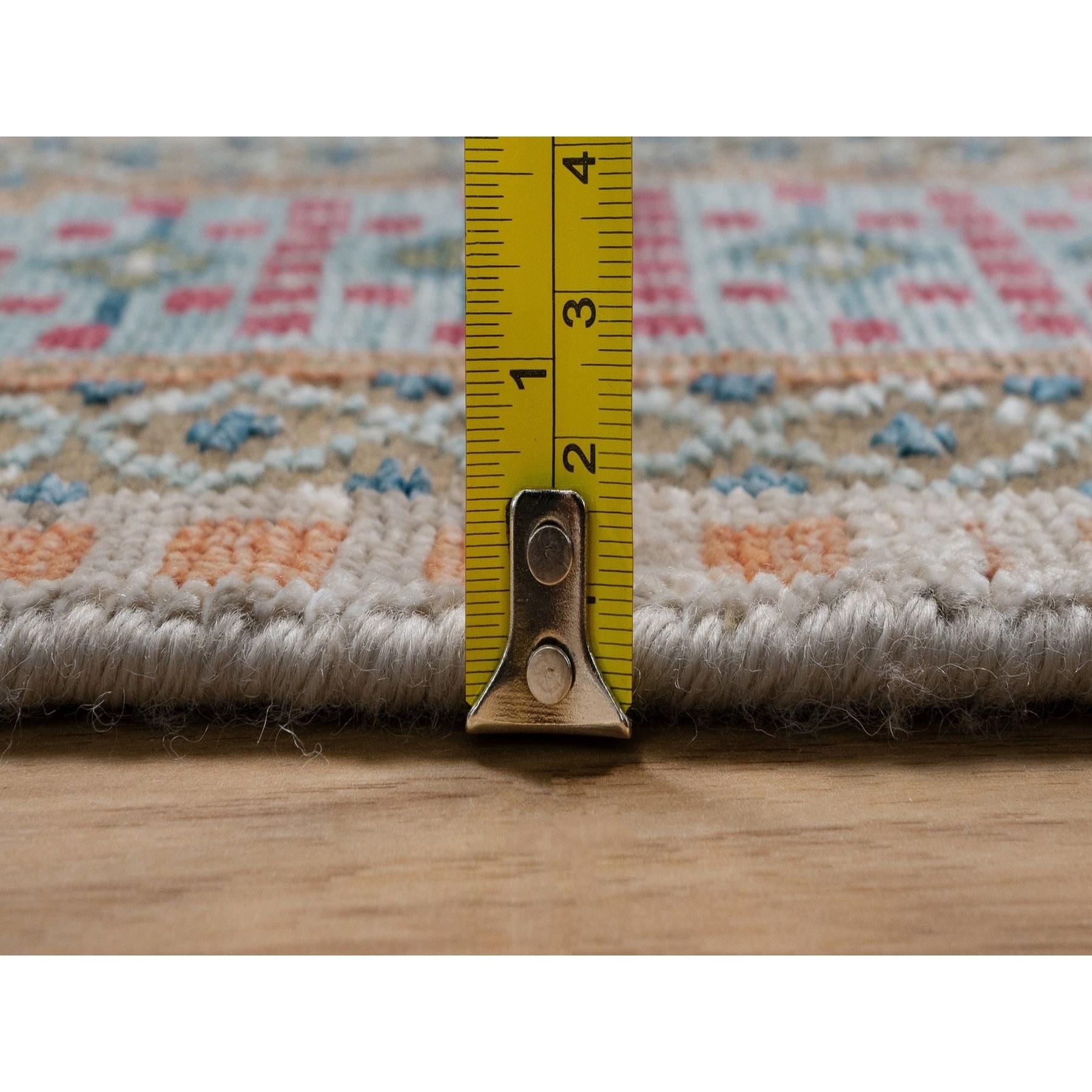 8'x10' Brown Wool and Silk Mamluk Design with Star Medallion Hand Knotted Rug im Angebot 2