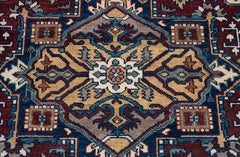 8x10 Burgundy Heriz Traditional Persian Inspired Hand Knotted Wool Rug ( MT-375)