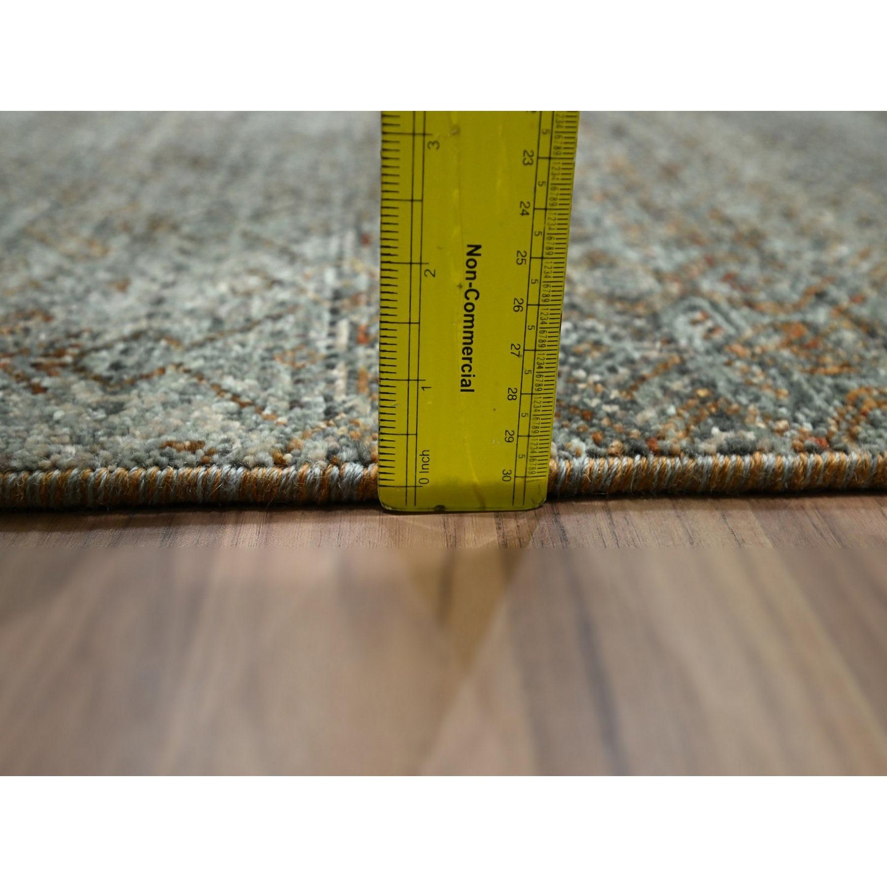 8'x10' Alfombra de lana anudada a mano con diseño geométrico Kohinoor marrón caramelo en venta 2