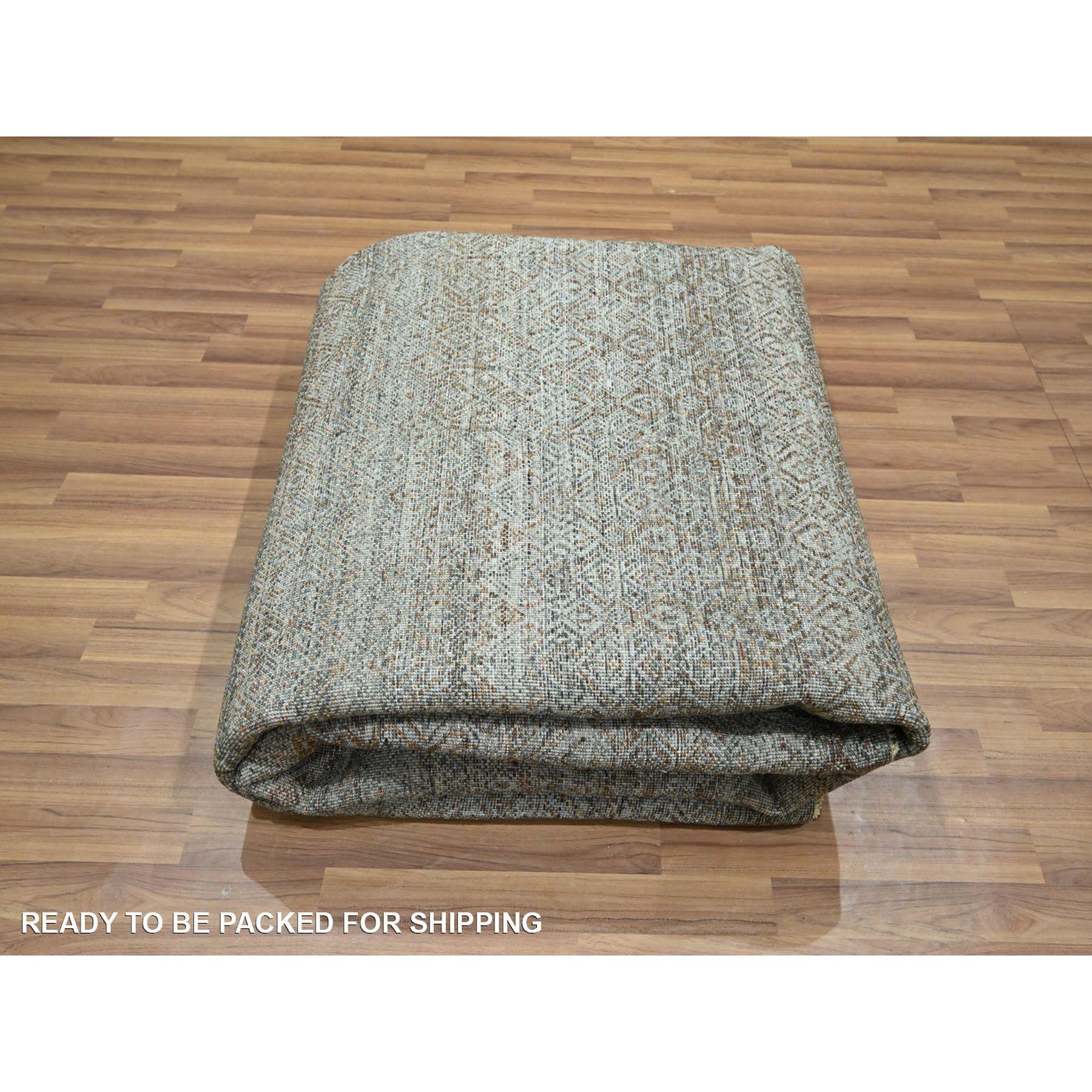 8'x10' Alfombra de lana anudada a mano con diseño geométrico Kohinoor marrón caramelo en venta 1