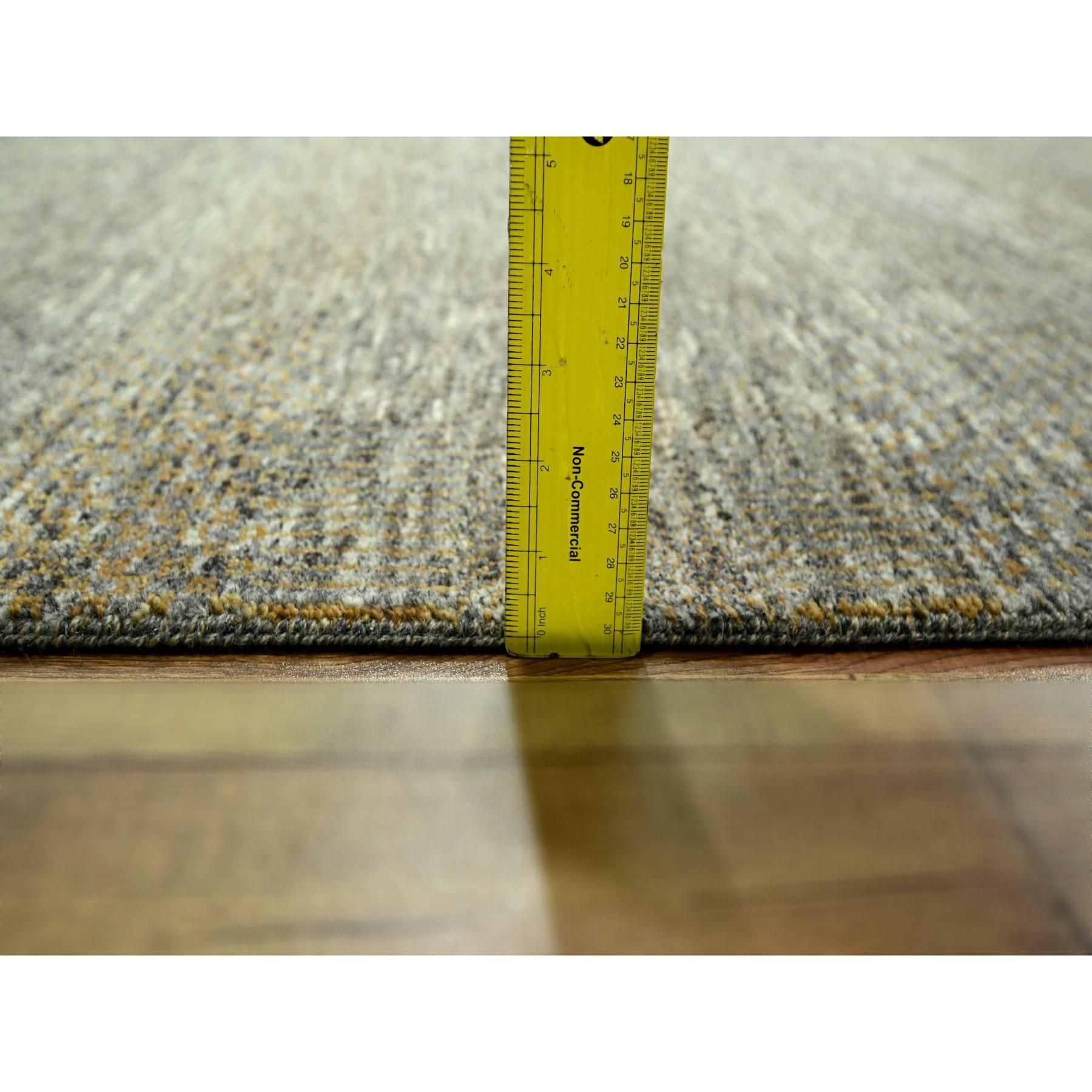 8'x10' Zeder Braun Modern Grass Design Handgeknüpft Wolle & Seide Orientteppich im Angebot 4