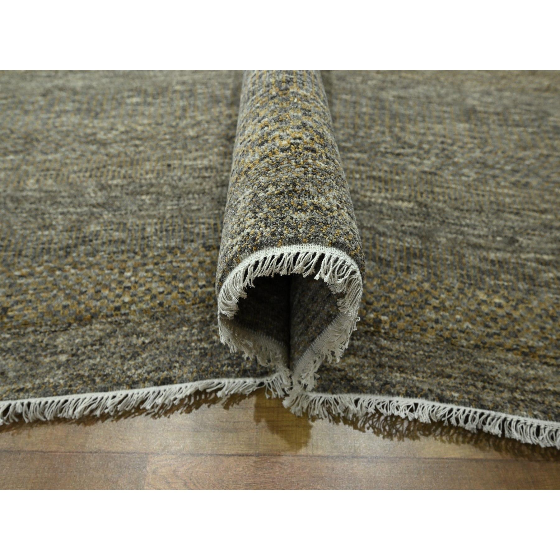 8'x10' Zeder Braun Modern Grass Design Handgeknüpft Wolle & Seide Orientteppich im Zustand „Neu“ im Angebot in Carlstadt, NJ