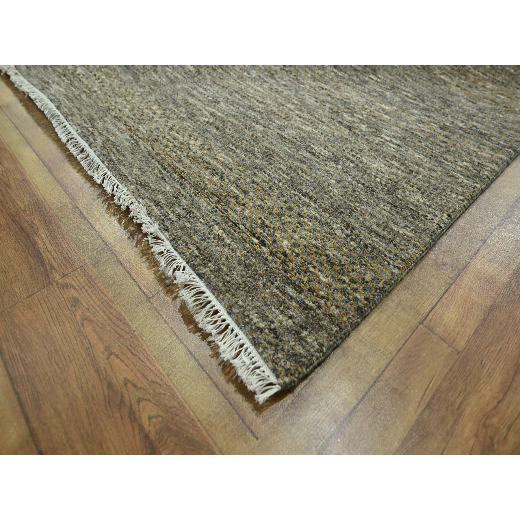 8'x10' Zeder Braun Modern Grass Design Handgeknüpft Wolle & Seide Orientteppich (21. Jahrhundert und zeitgenössisch) im Angebot