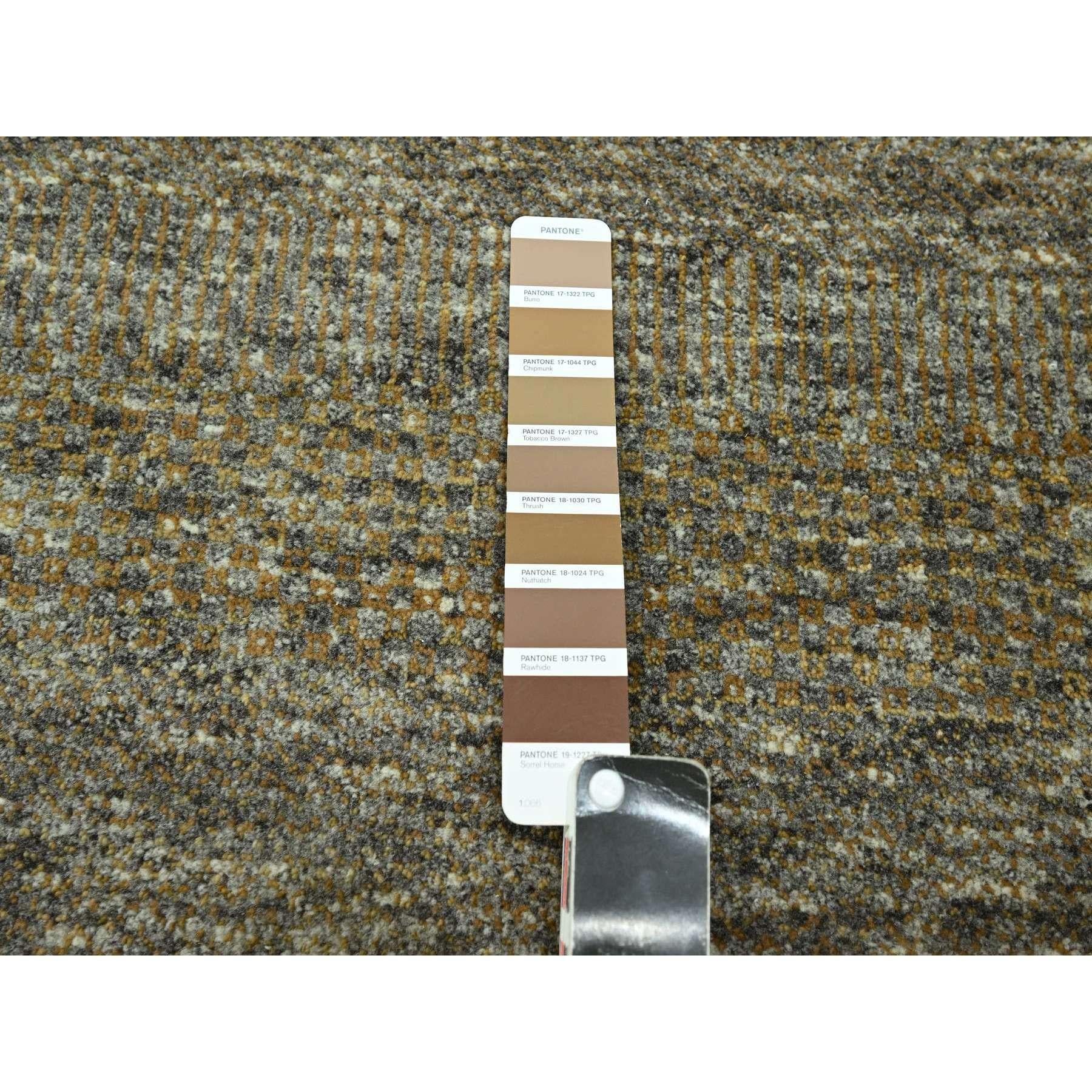 8'x10' Zeder Braun Modern Grass Design Handgeknüpft Wolle & Seide Orientteppich im Angebot 1