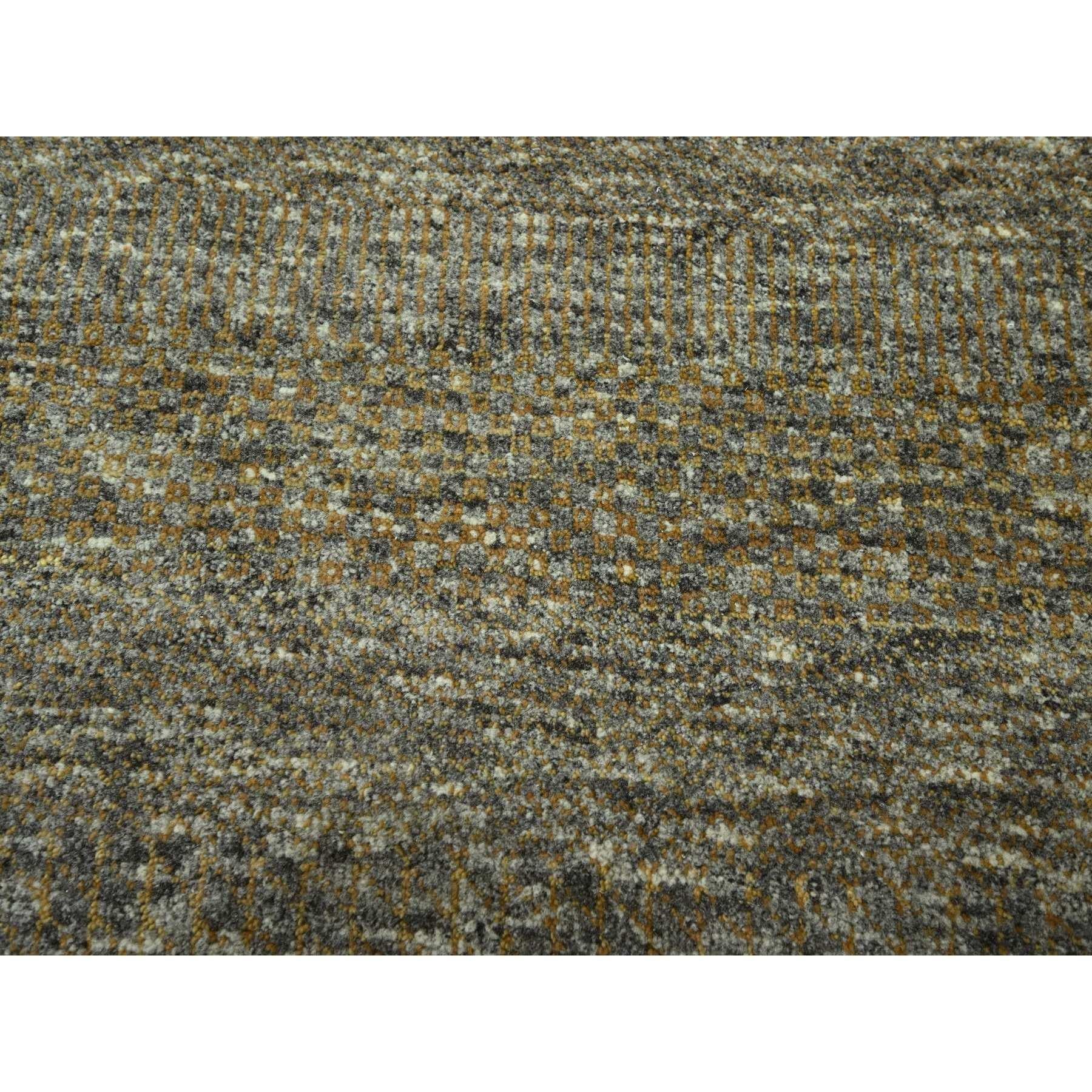 8'x10' Zeder Braun Modern Grass Design Handgeknüpft Wolle & Seide Orientteppich im Angebot 2