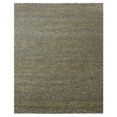 8'x10' Cedar Brown Modern Grass Design Hand Knotted Wool & Silk Oriental Rug