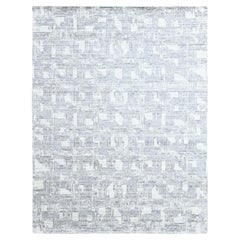 8'x10' Chiffon White Hand Loomed Wool and Plant Based Silk Oriental Rug
