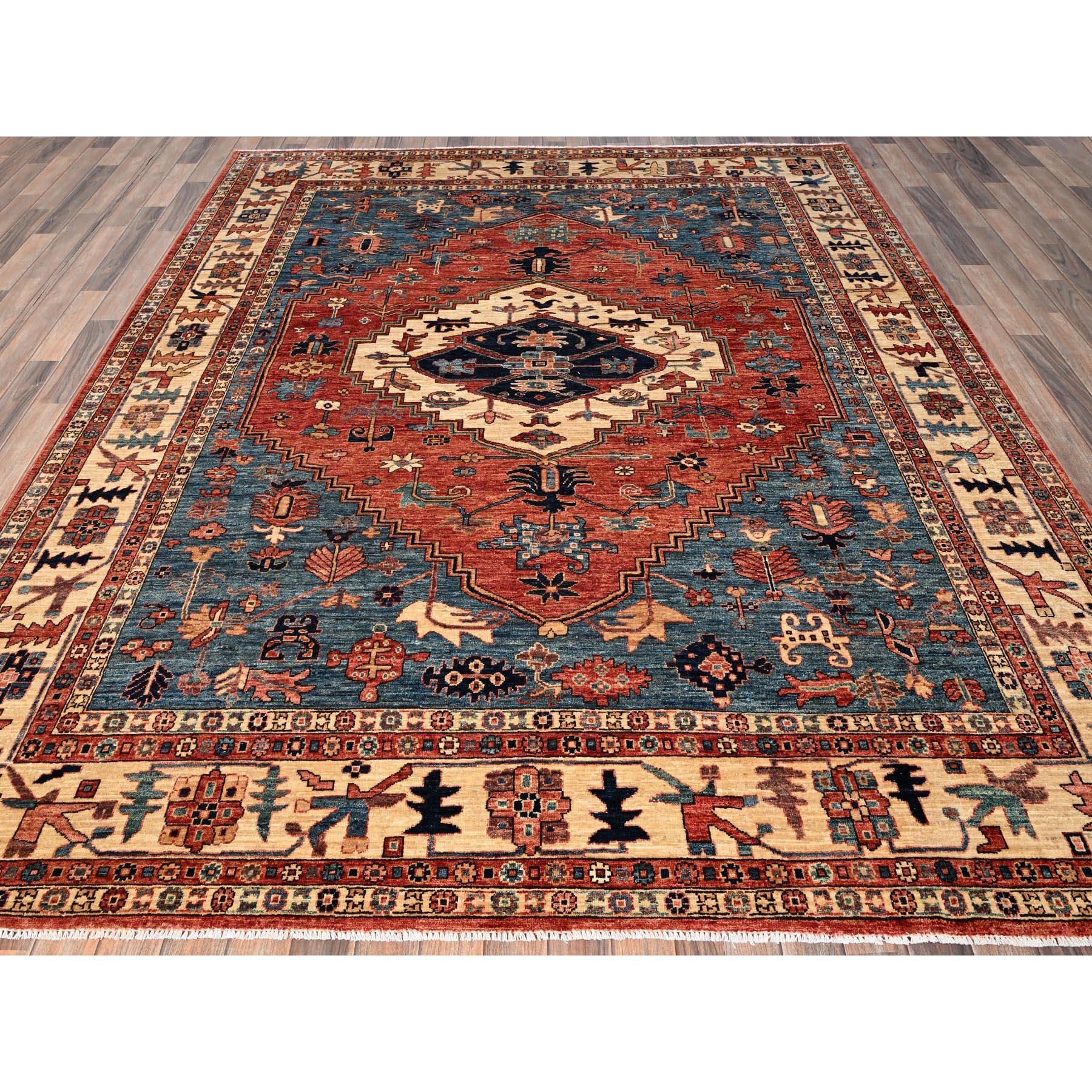 Chili Rot, Serapi Heriz mit großem Medaillon-Design, handgeknüpft, Aryana Collection'S, Pflanzenfarben, weicher Flor, Hochgebirgswolle, dicht gewebt, Orientteppich
Primäre MATERIALIEN: Wolle
Latex: Kein Flor 
Höhe: 0,25 Zoll
Stil: