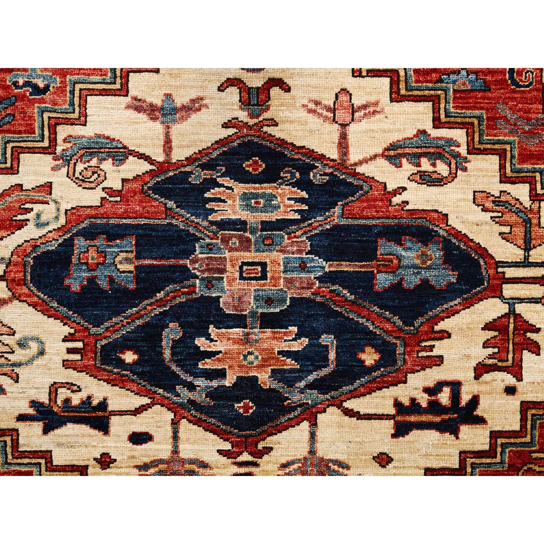 8'x10' Chili Rot Serapi Heriz mit Medaillon Design Hand geknüpft alle Wolle Teppich 3