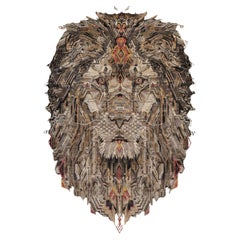 8
x10
 Chocolate Brown The Maharaja Lion Novelty Wool 
Silk Hand Knotted Rug