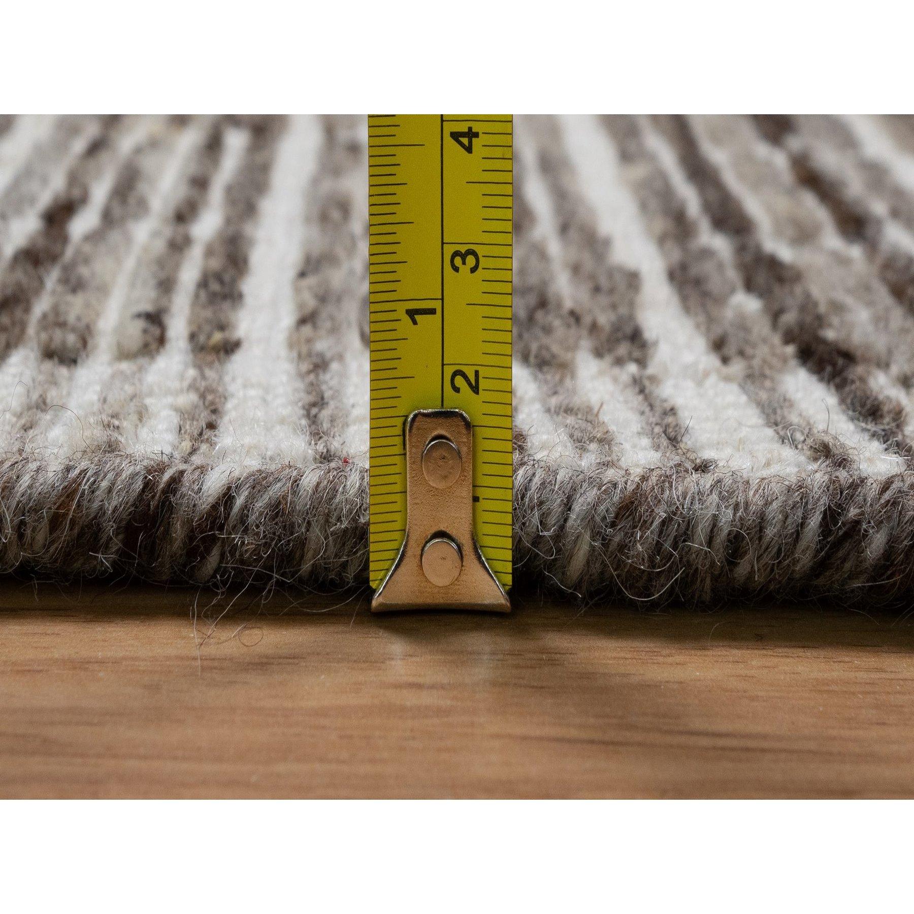 8'x10' Coffee Brown Modern Plain Decor Box Design Loomed Knotted Wool Rug For Sale 4