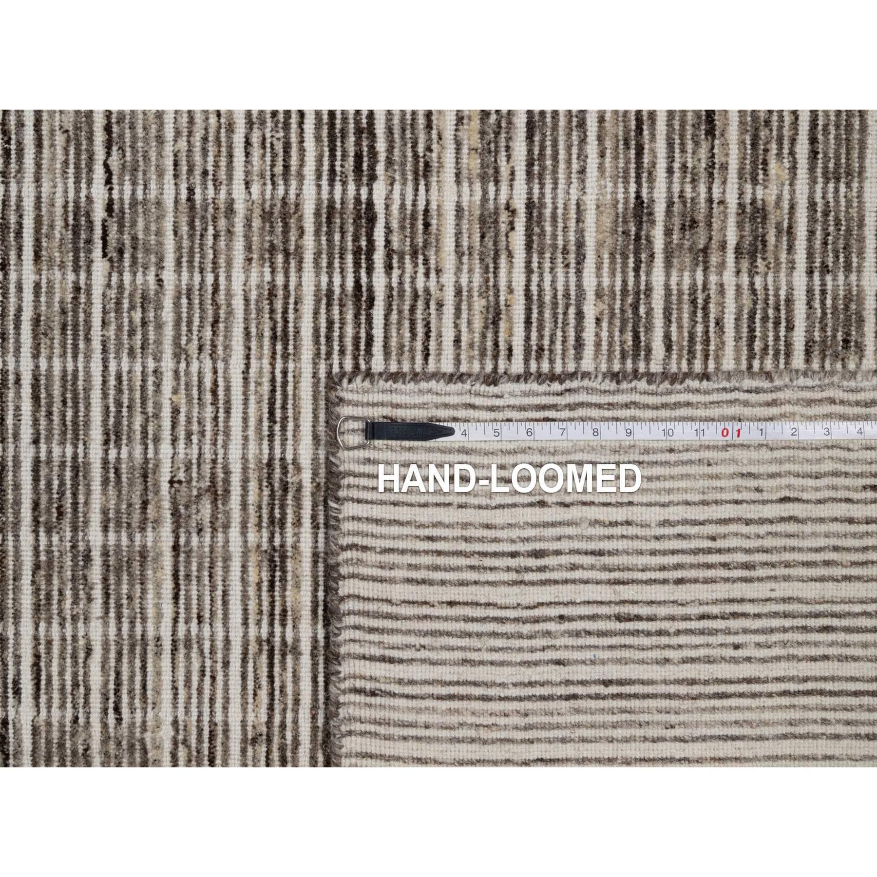 8'x10' Coffee Brown Modern Plain Decor Box Design Loomed Knotted Wool Rug For Sale 5