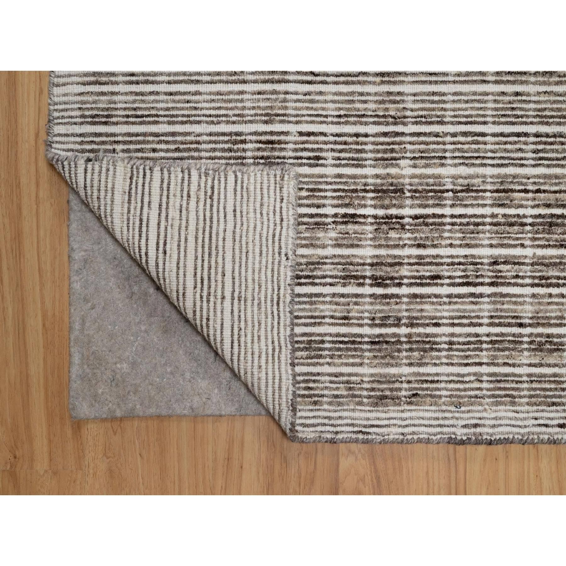 Hand-Knotted 8'x10' Coffee Brown Modern Plain Decor Box Design Loomed Knotted Wool Rug For Sale
