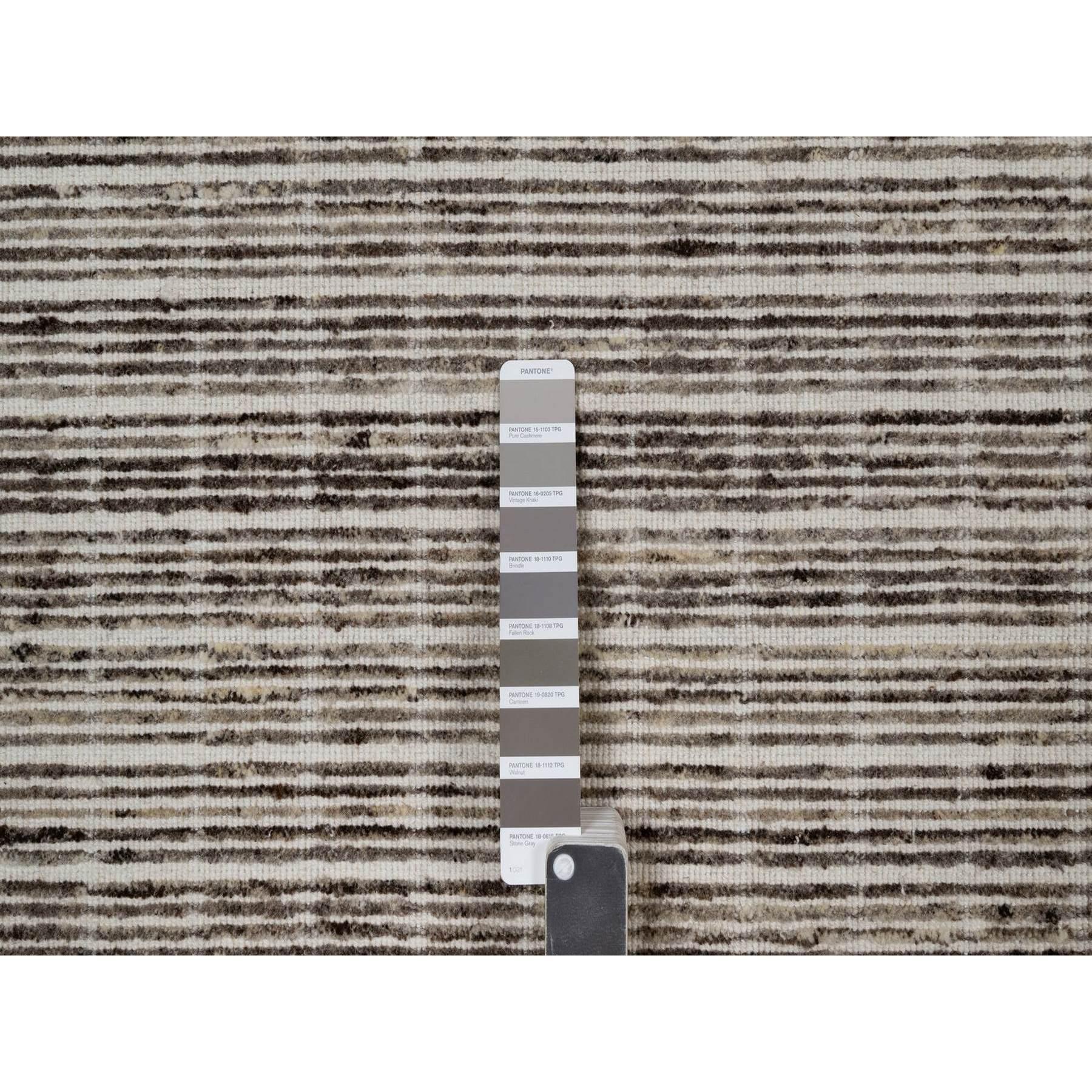 8'x10' Coffee Brown Modern Plain Decor Box Design Loomed Knotted Wool Rug For Sale 1