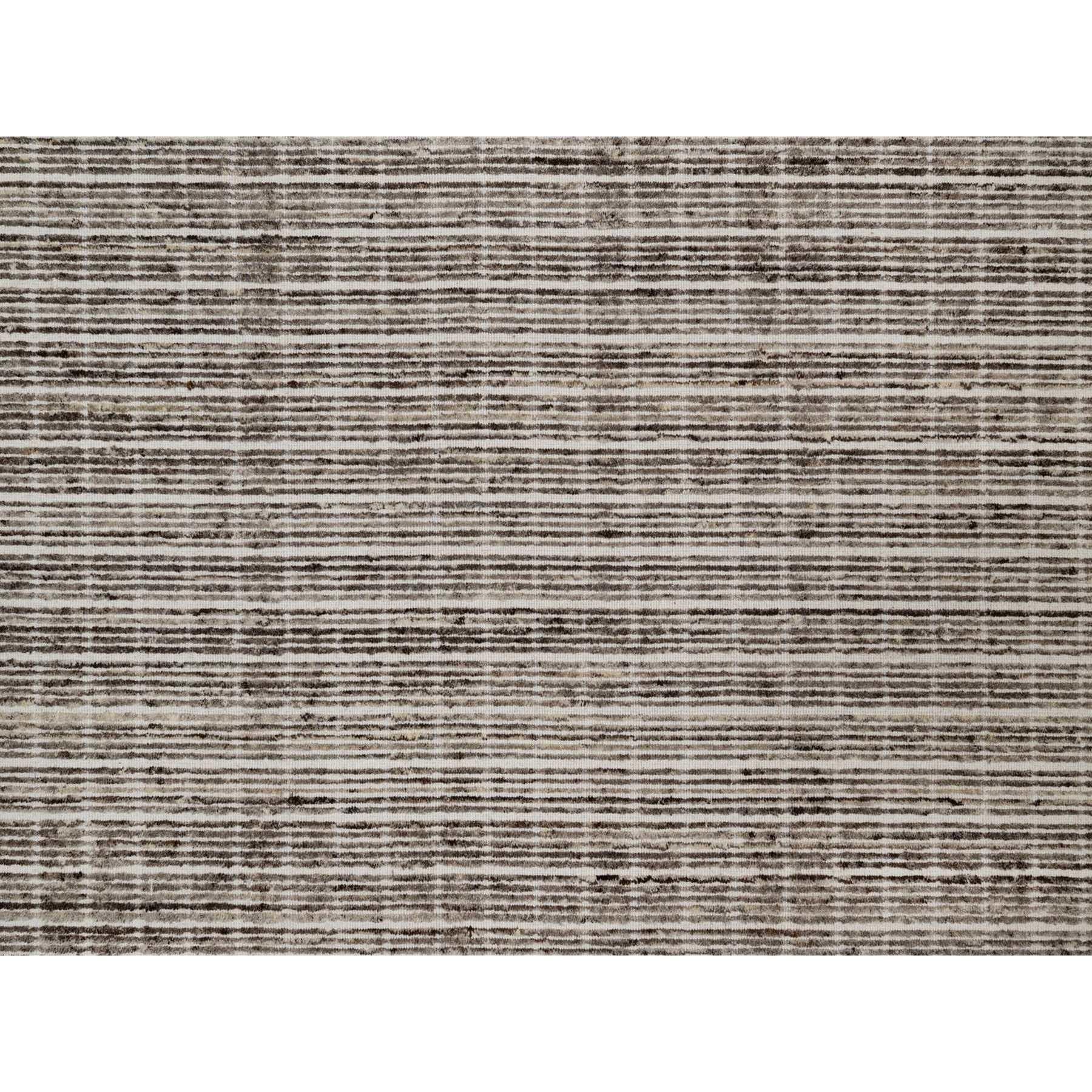 8'x10' Coffee Brown Modern Plain Decor Box Design Loomed Knotted Wool Rug For Sale 2