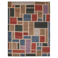 8x10 Colorful Geometric Pattern Moroccan Hand Knotted Wool Rug ( Mt - 3 )
