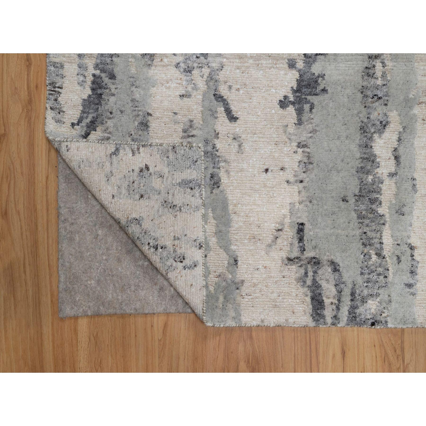 8'x10' Creme Weiß Modernes Design Handgeknüpft Ungefärbt Natürlicher Wollteppich im Zustand „Neu“ im Angebot in Carlstadt, NJ