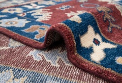 8x10 tiefroter Vintage-Oushak-Teppich aus türkischer Wolle mit Blumenmuster, handgeknüpft (MT - 373)