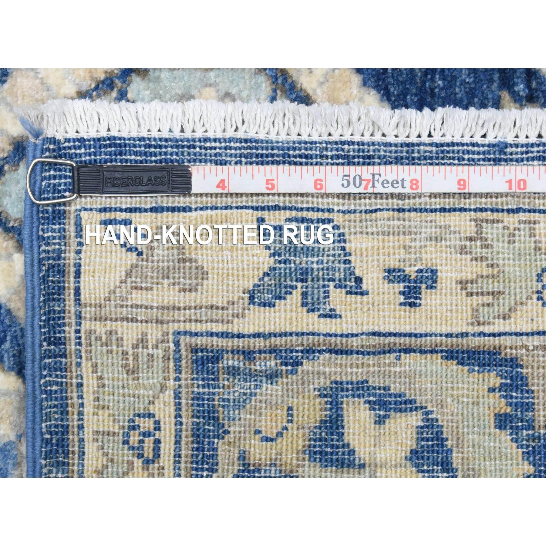 8'x10' Blu Denim, Tappeto orientale Peshawar di lana morbida annodata a mano, pregiato in vendita 4