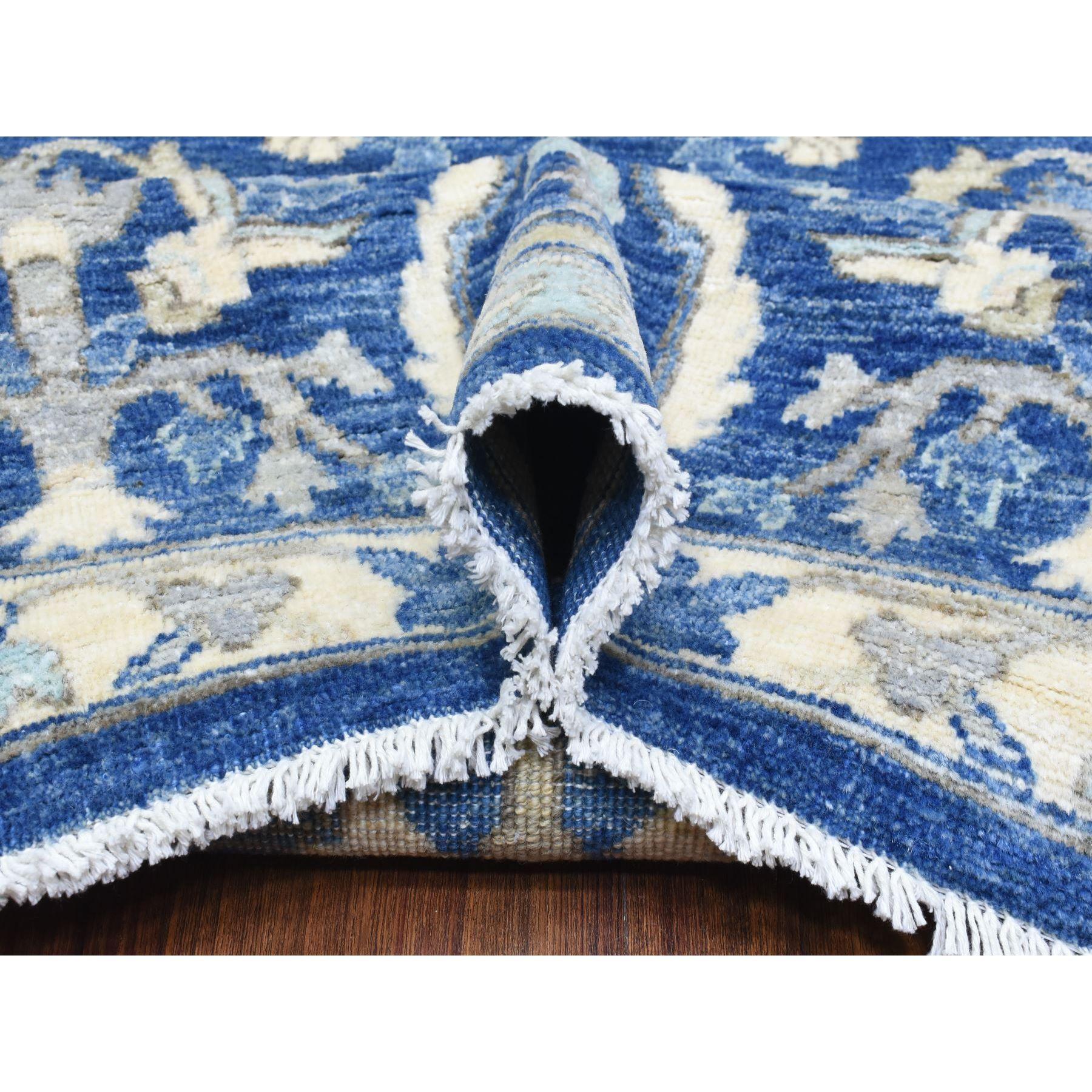 8'x10' Blu Denim, Tappeto orientale Peshawar di lana morbida annodata a mano, pregiato In condizioni Nuovo in vendita a Carlstadt, NJ