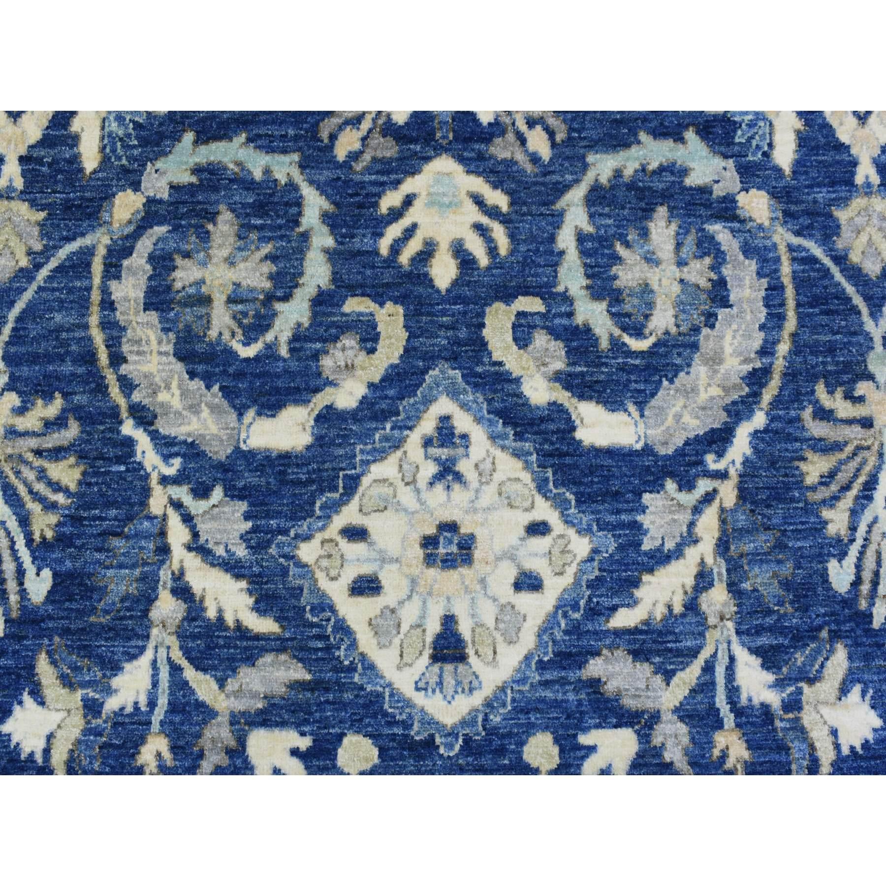 8'x10' Blu Denim, Tappeto orientale Peshawar di lana morbida annodata a mano, pregiato in vendita 1