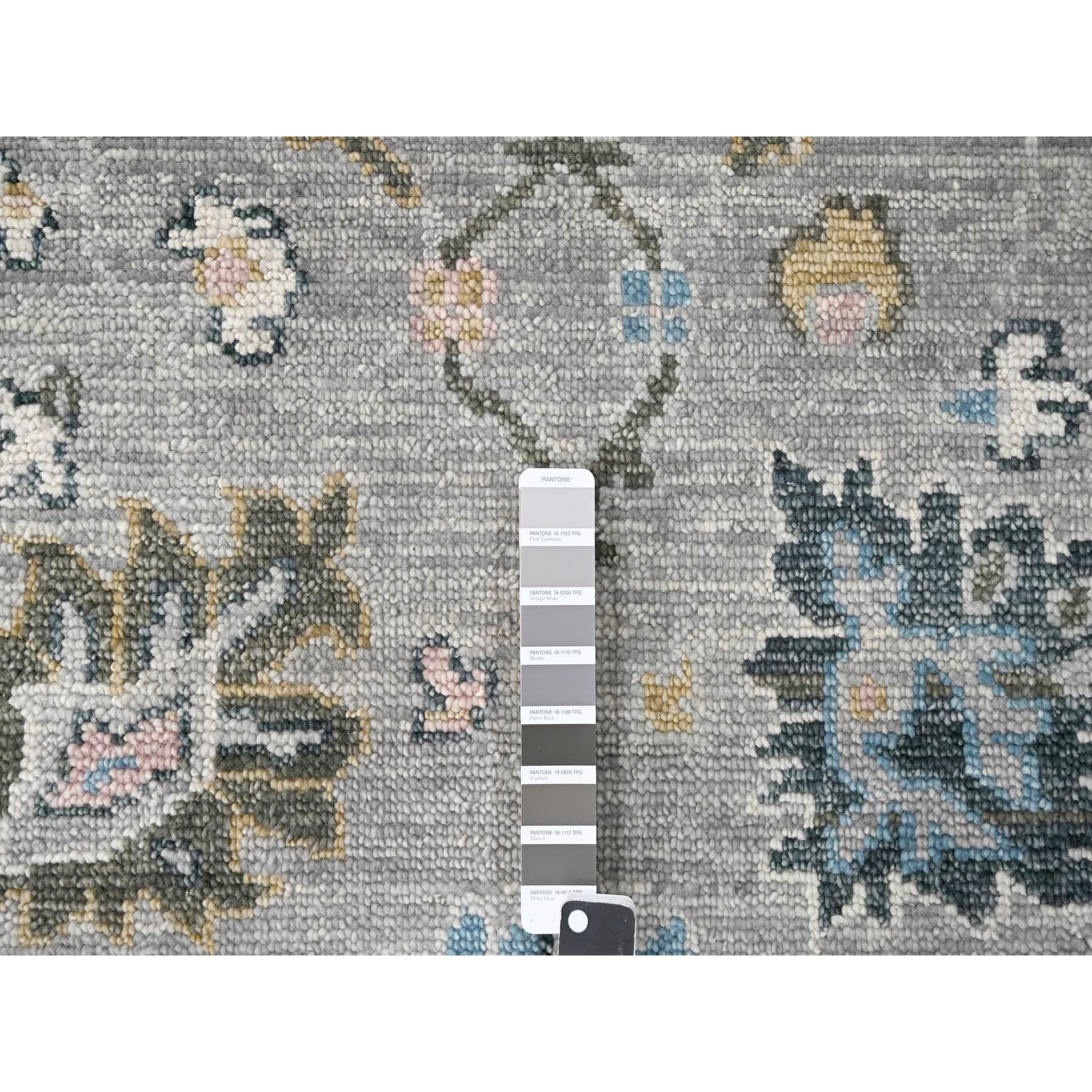 Lana 8'x10' Dover Gray Oushak Design Soffice lana annodata a mano Oriental Rugs in vendita