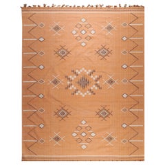 8x10 Fiona Penelope Coral Kilim Geometric Modern Flatweave Wool Carpet Rug