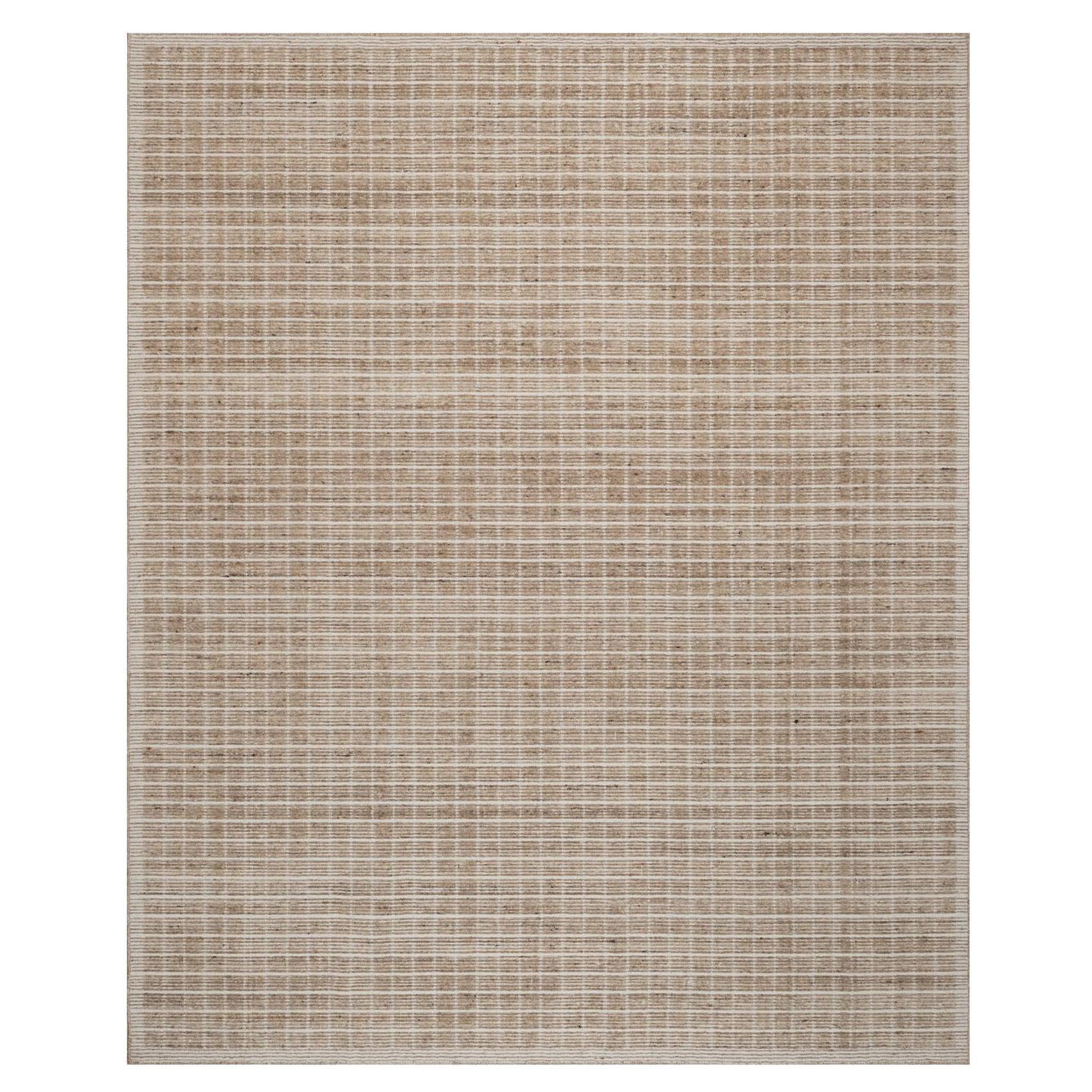 8'x10' Frappe Brown Soft Wool Plain Decor Box Design Loomed Knotted Rug