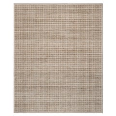 8'x10' Frappe Brown Soft Wool Plain Decor Box Design Loomed Knotted Rug