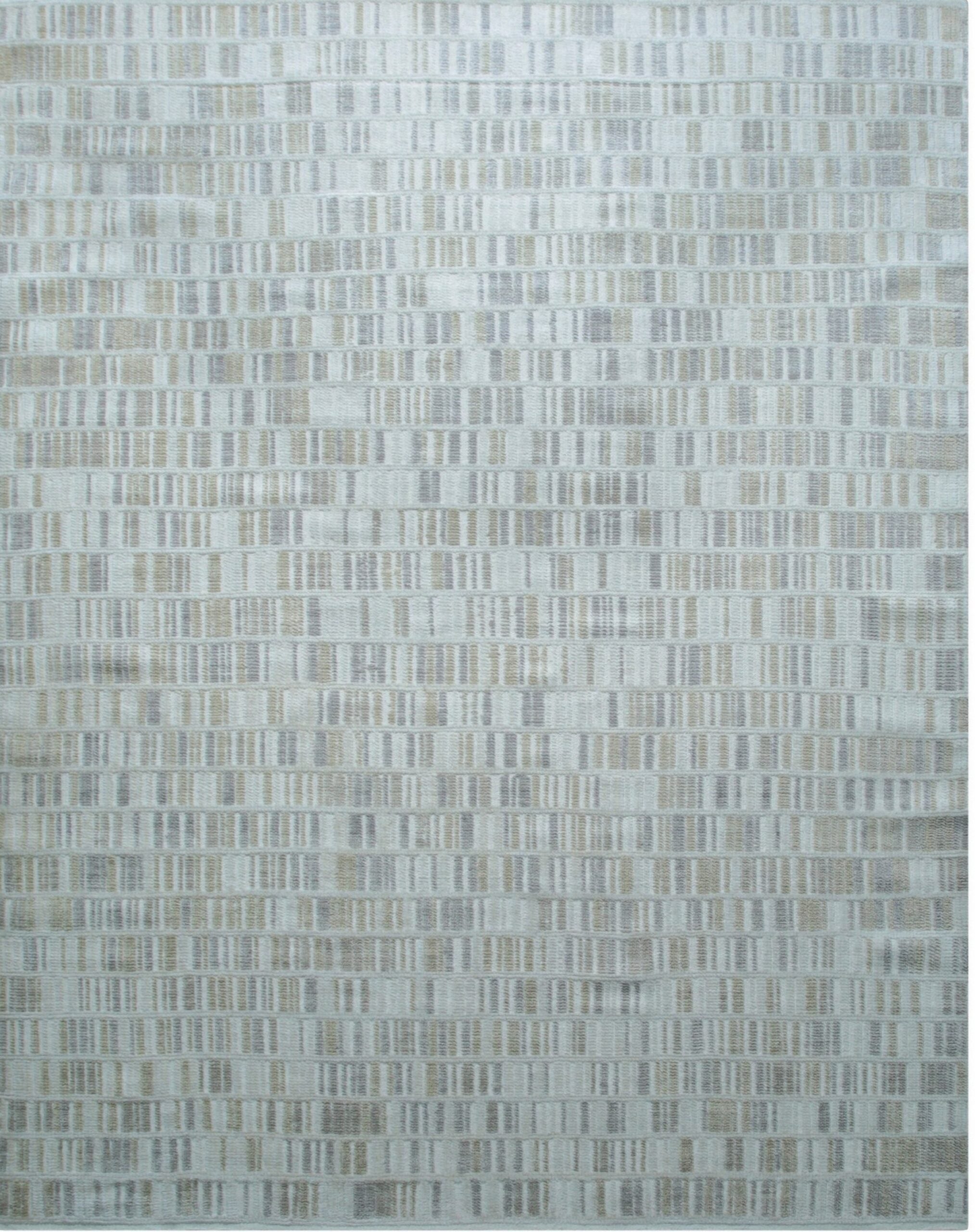 8x10 Freya Timeless Ivory Geometric Modern Hand Knotted Wool Carpet Rug
